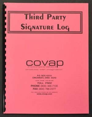 THIRD PARTY SIGNATURE LOG 50 DOUBLE-SIDED SHEETS (bound register)