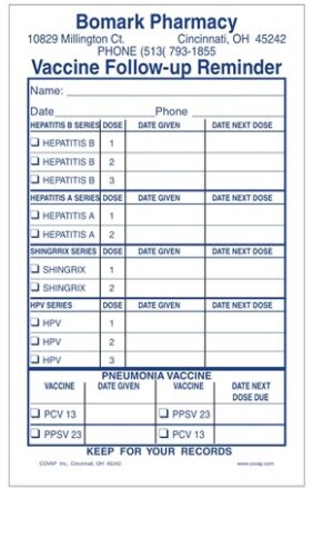 VACCINE FOLLOW-UP REMINDER FORM