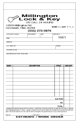 ESTIMATE/WORK ORDER FORMS