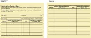 VACCINATION RECORD CARDS