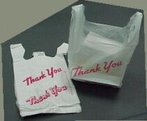 WHITE PLASTIC 'HANDLE' BAGS & DISPENSER