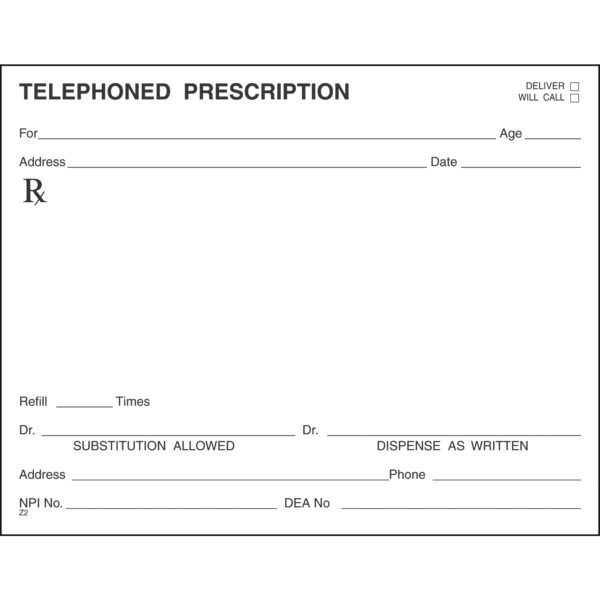 2-PART IMPRINTED PRESCRIPTION BLANKS LAYOUT FORMAT DR - Image 2